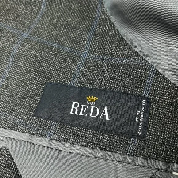 Brooks Brothers Sport Coat Italy Wool Windowpane Plaid Gray Blue 42R Fitzgerald - Picture 7 of 13